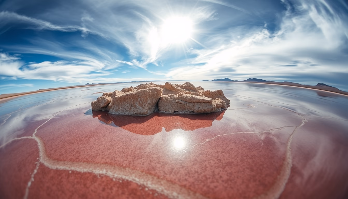 salar de uyuni reflection in editorial style