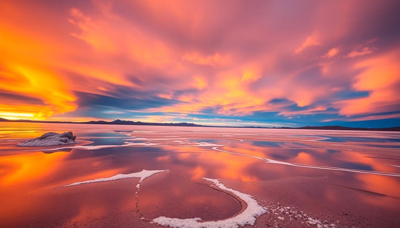 salar de uyuni reflection in editorial style