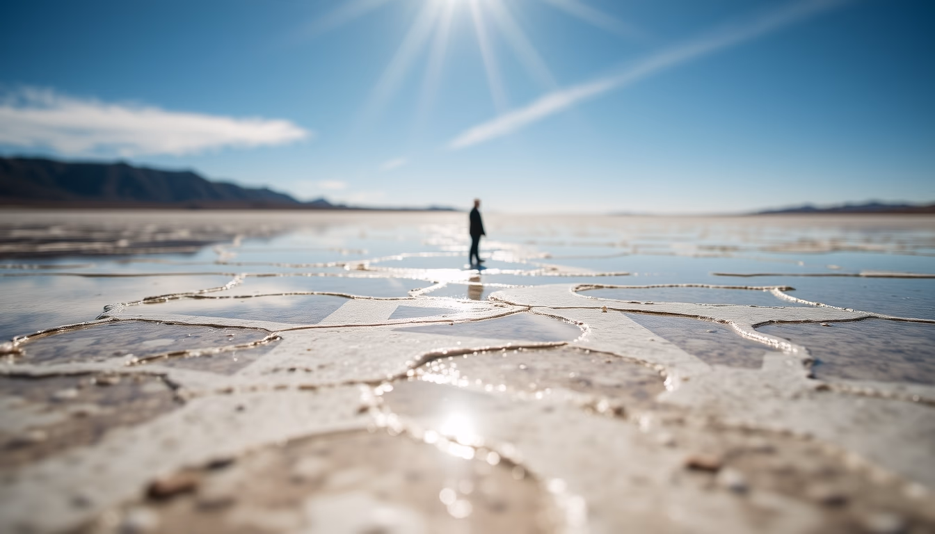 salar de uyuni reflection in editorial style
