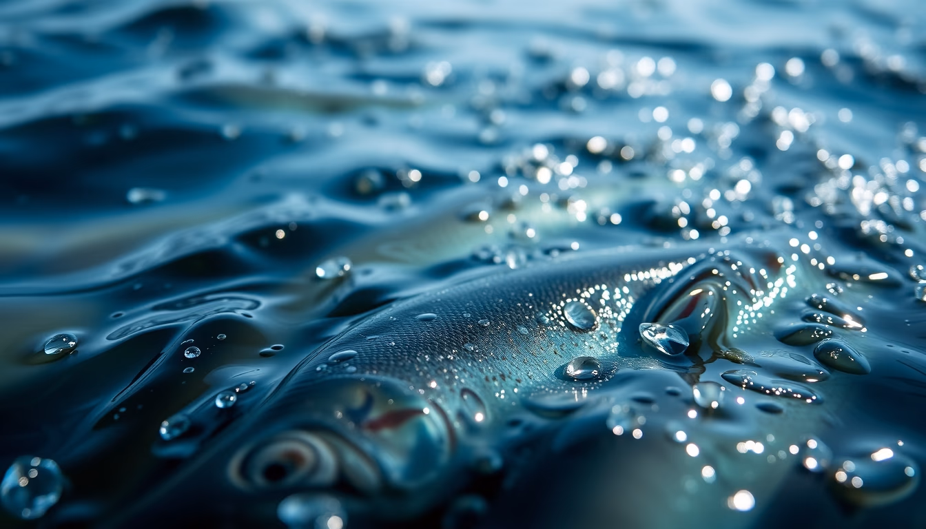 salmon farm offshore in editorial style