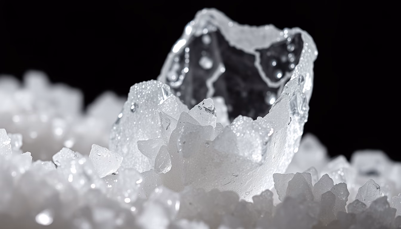 salt crystal macro in editorial style