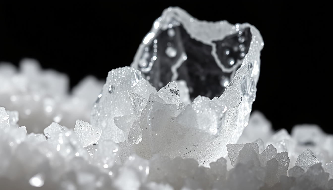 salt crystal macro in editorial style