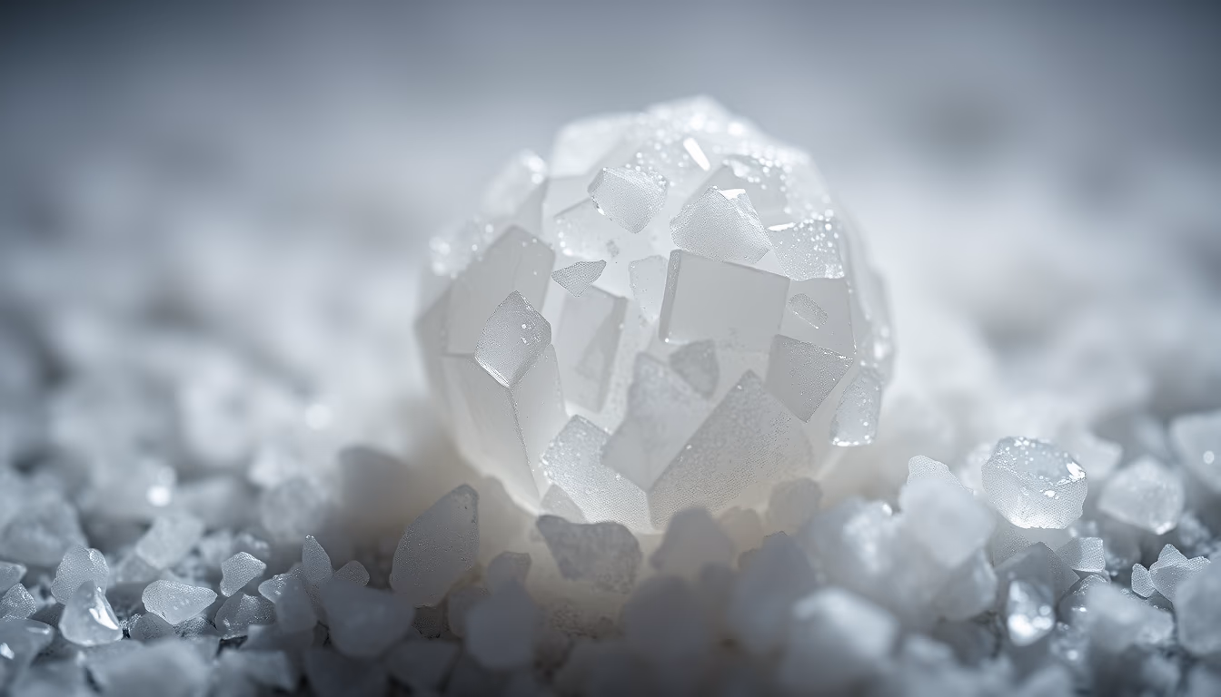 salt crystal macro in editorial style