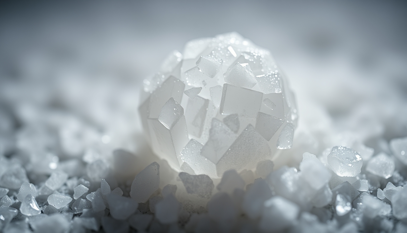 salt crystal macro in editorial style