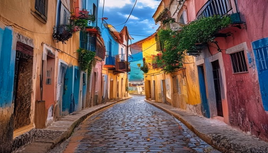 salvador pelourinho colorful in editorial style