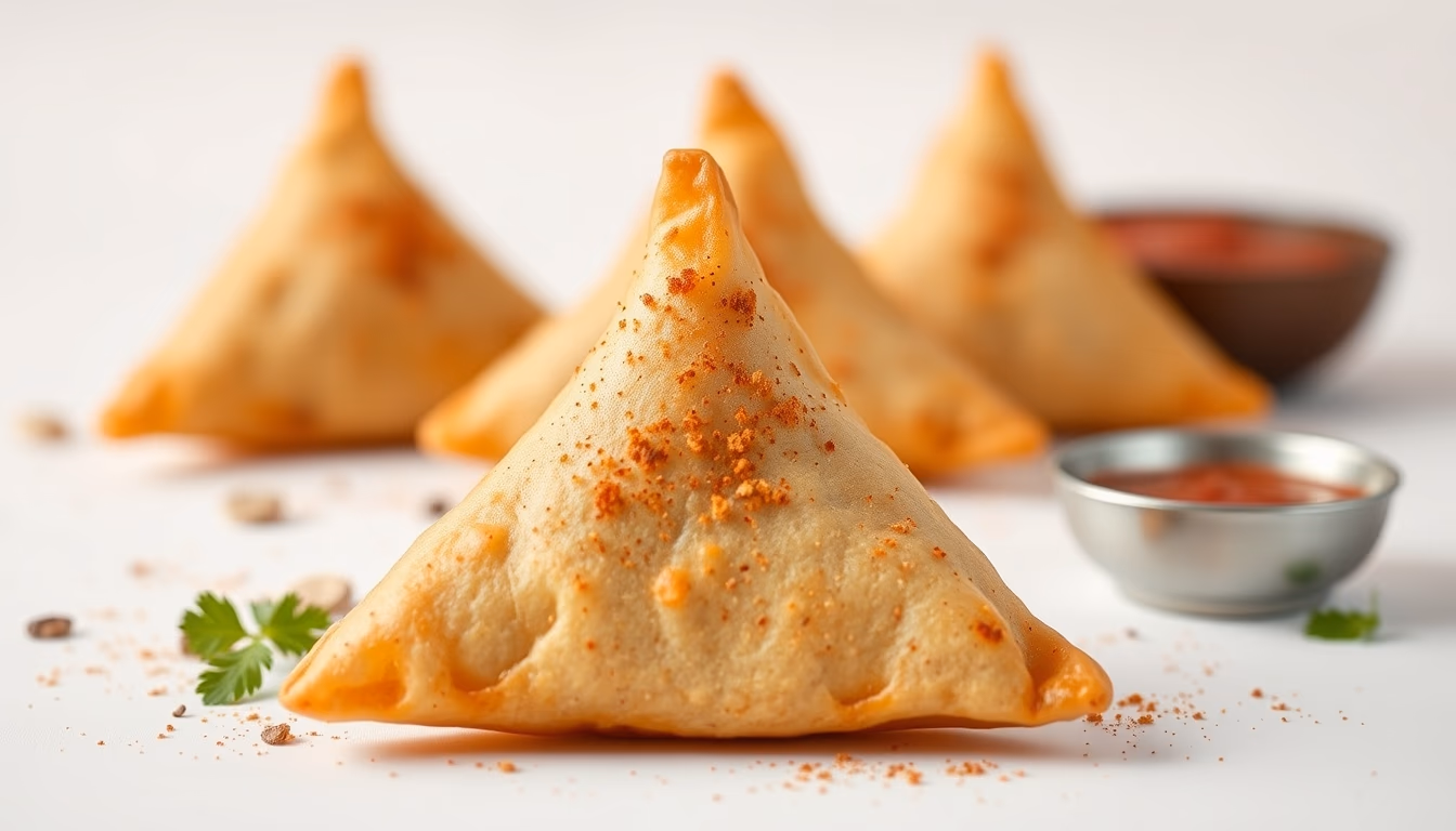 samosas spiced in editorial style
