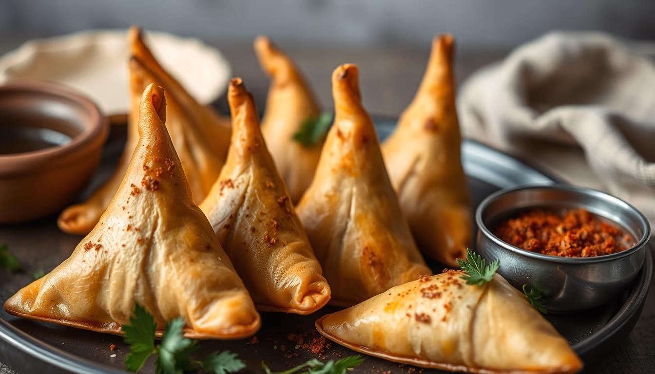 samosas spiced in editorial style