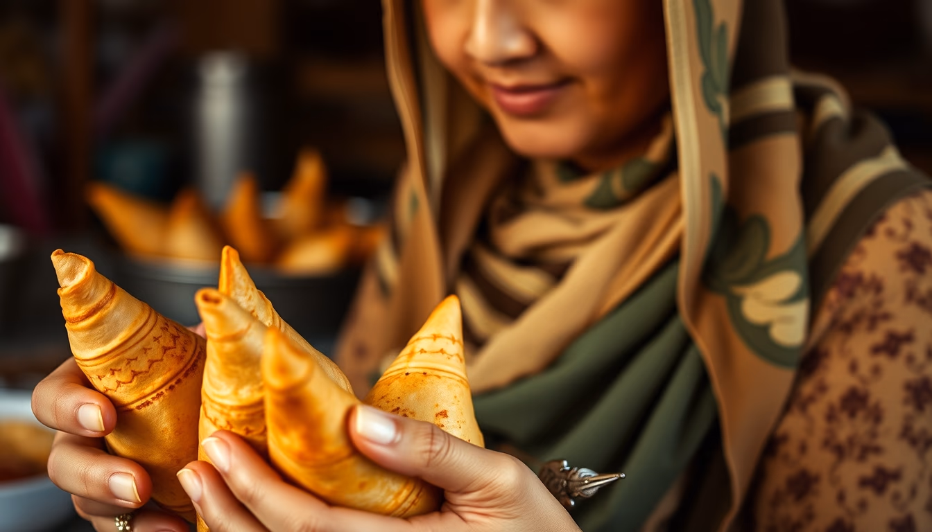 samosas spiced in editorial style