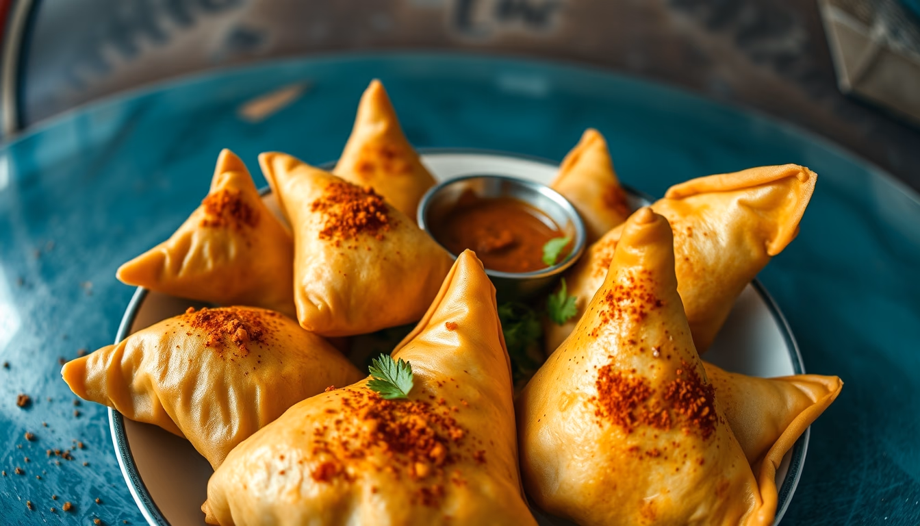 samosas spiced in editorial style