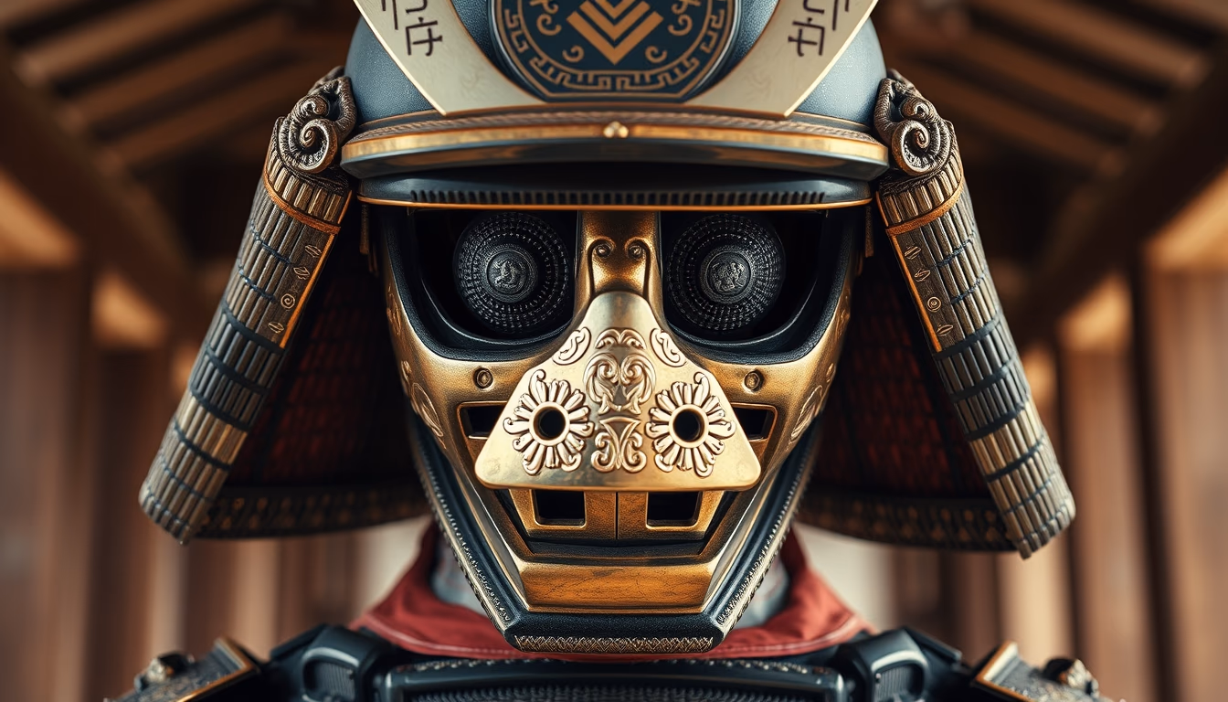 samurai armor detail in editorial style