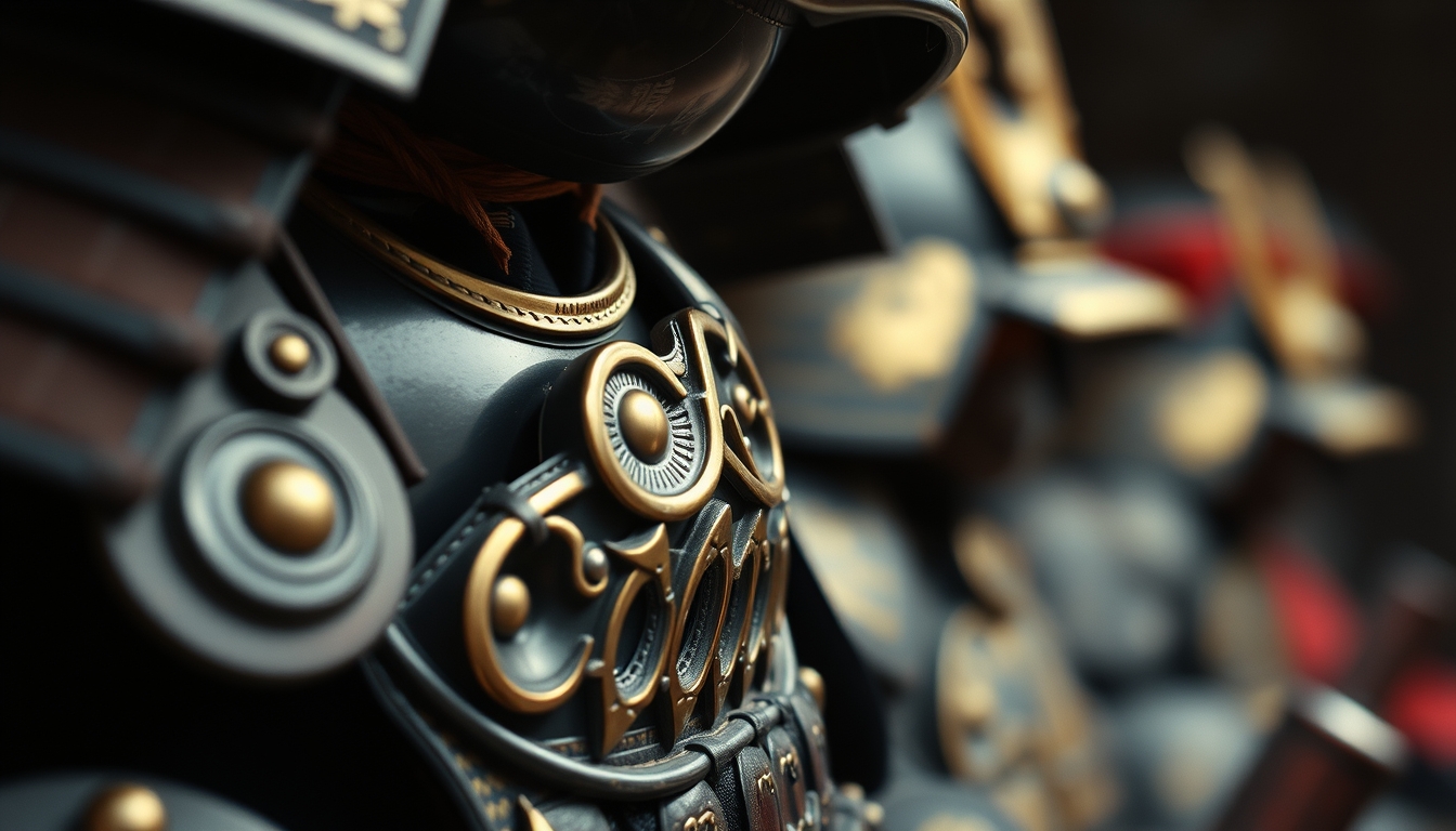 samurai armor detail in editorial style
