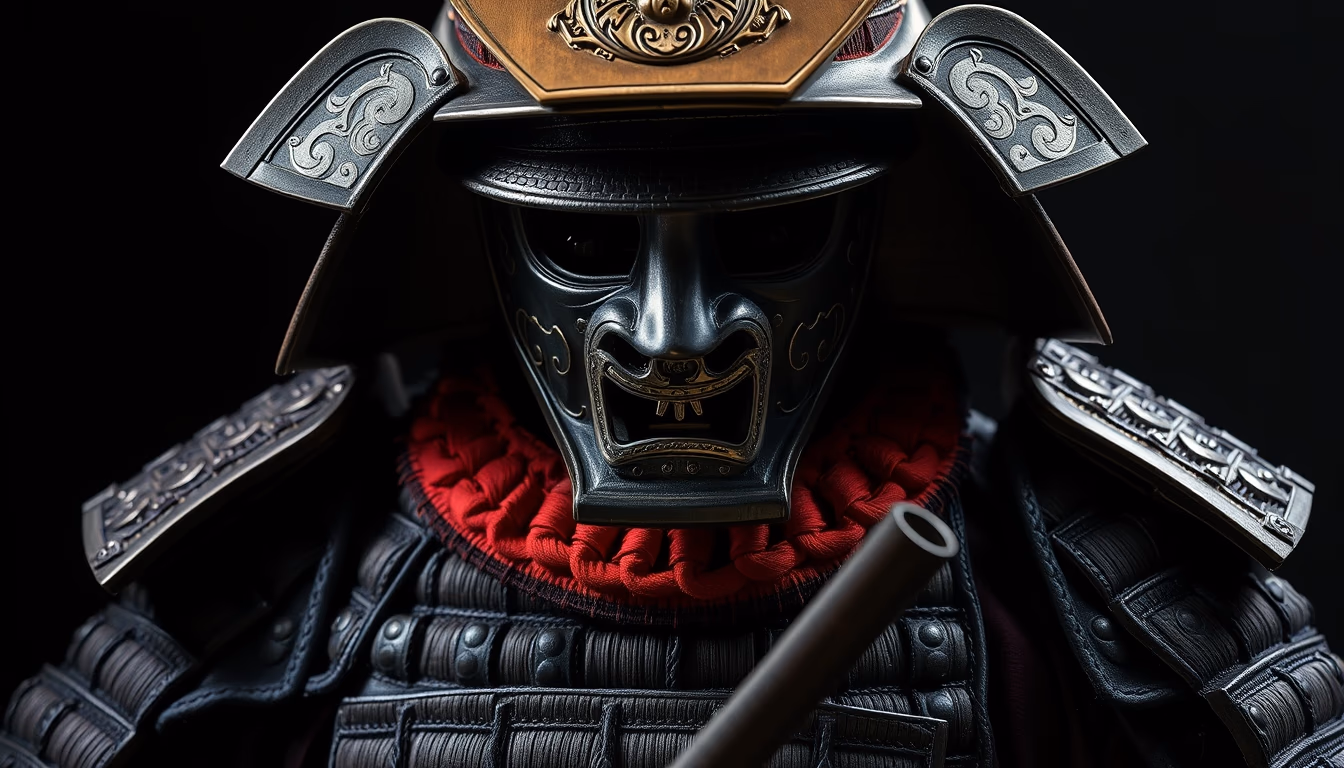 samurai armor detail in editorial style