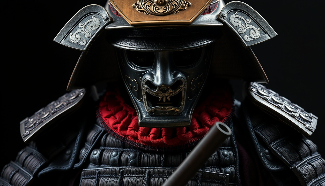 samurai armor detail in editorial style