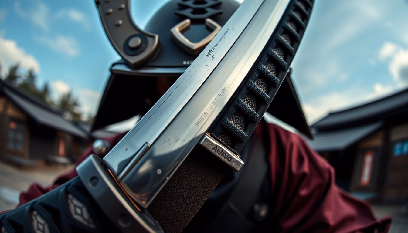 samurai katana in editorial style