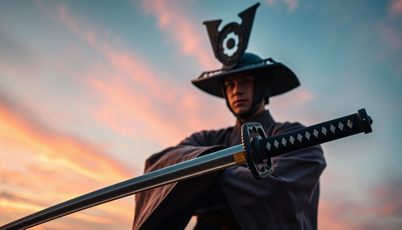 samurai katana in editorial style