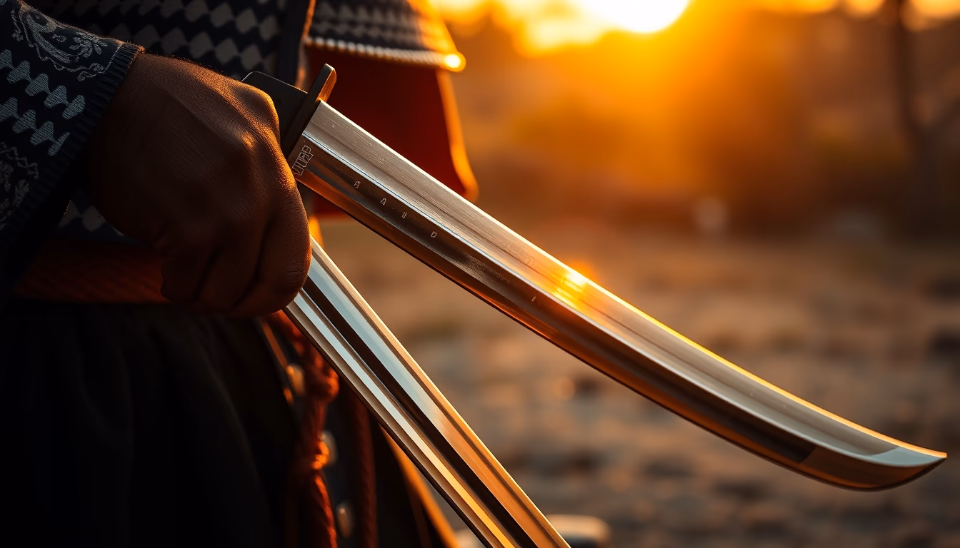 samurai katana in editorial style