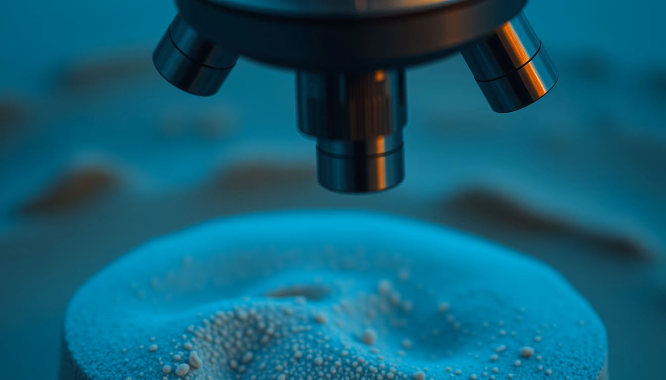 sandgrain microscope closeup in editorial style