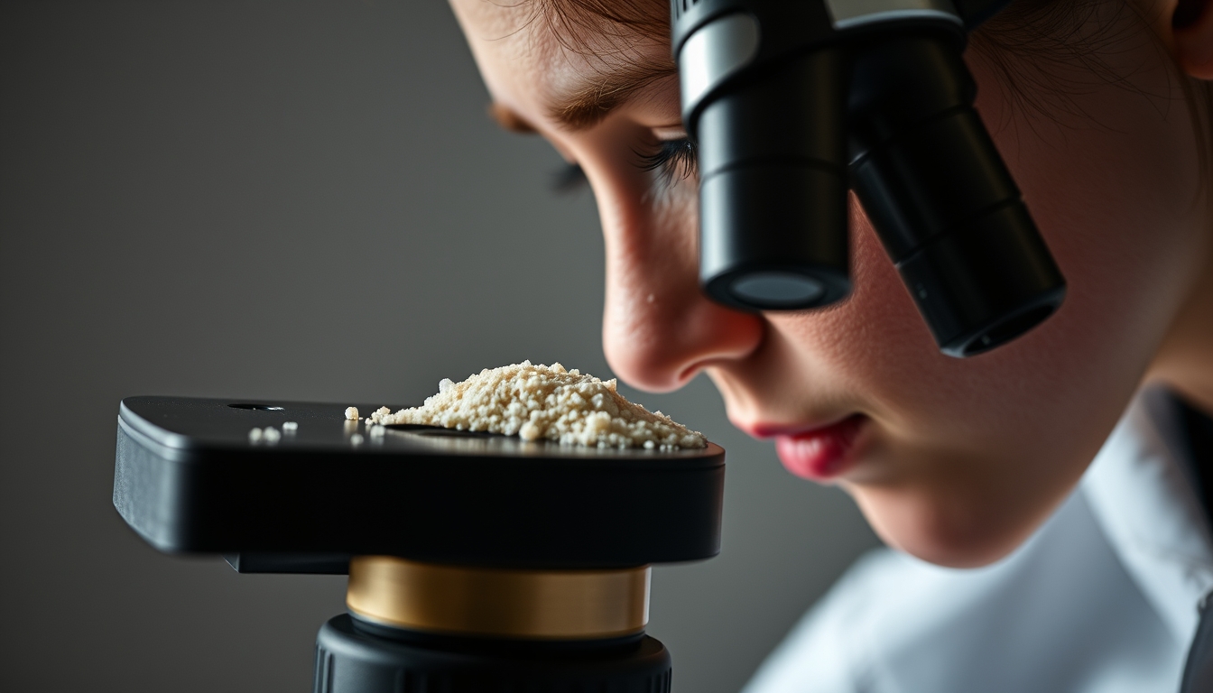 sandgrain microscope closeup in editorial style