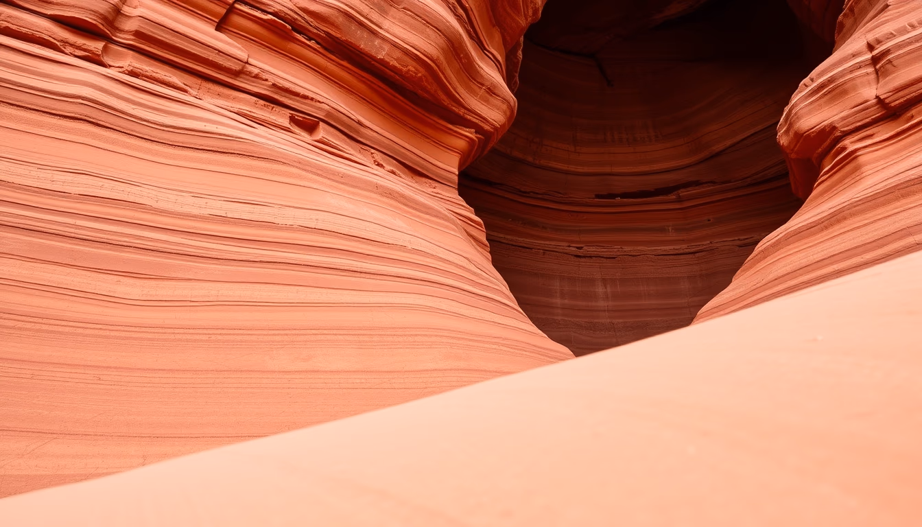sandstone red layered in editorial style
