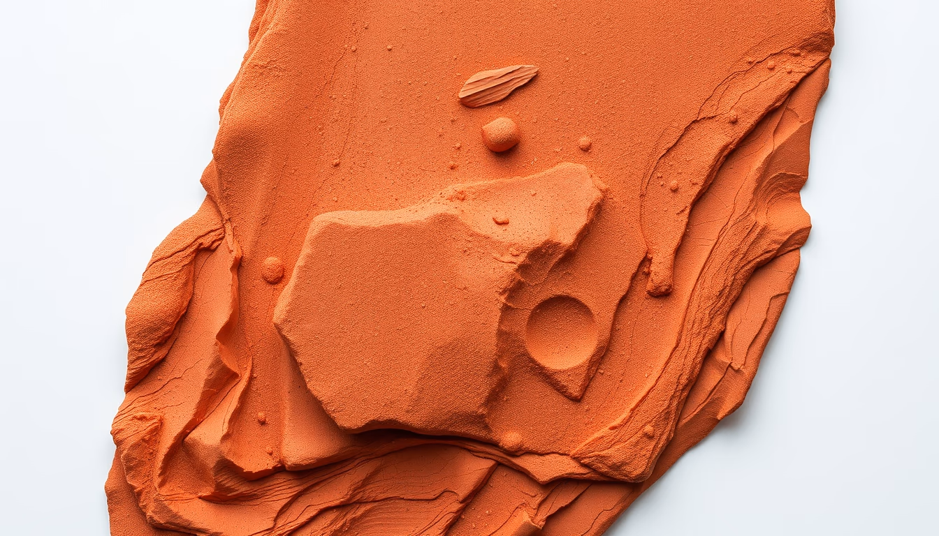 sandstone red layered in editorial style