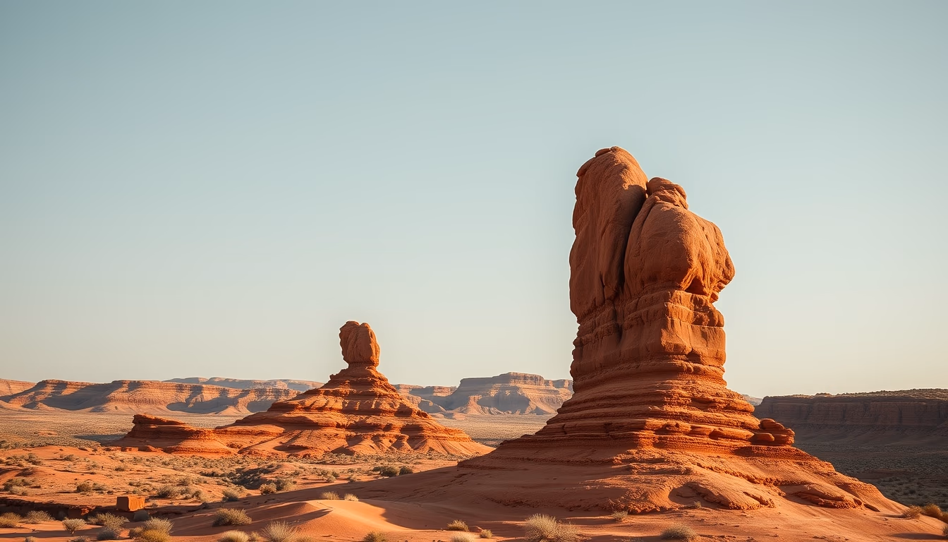 sandstone red layered in editorial style