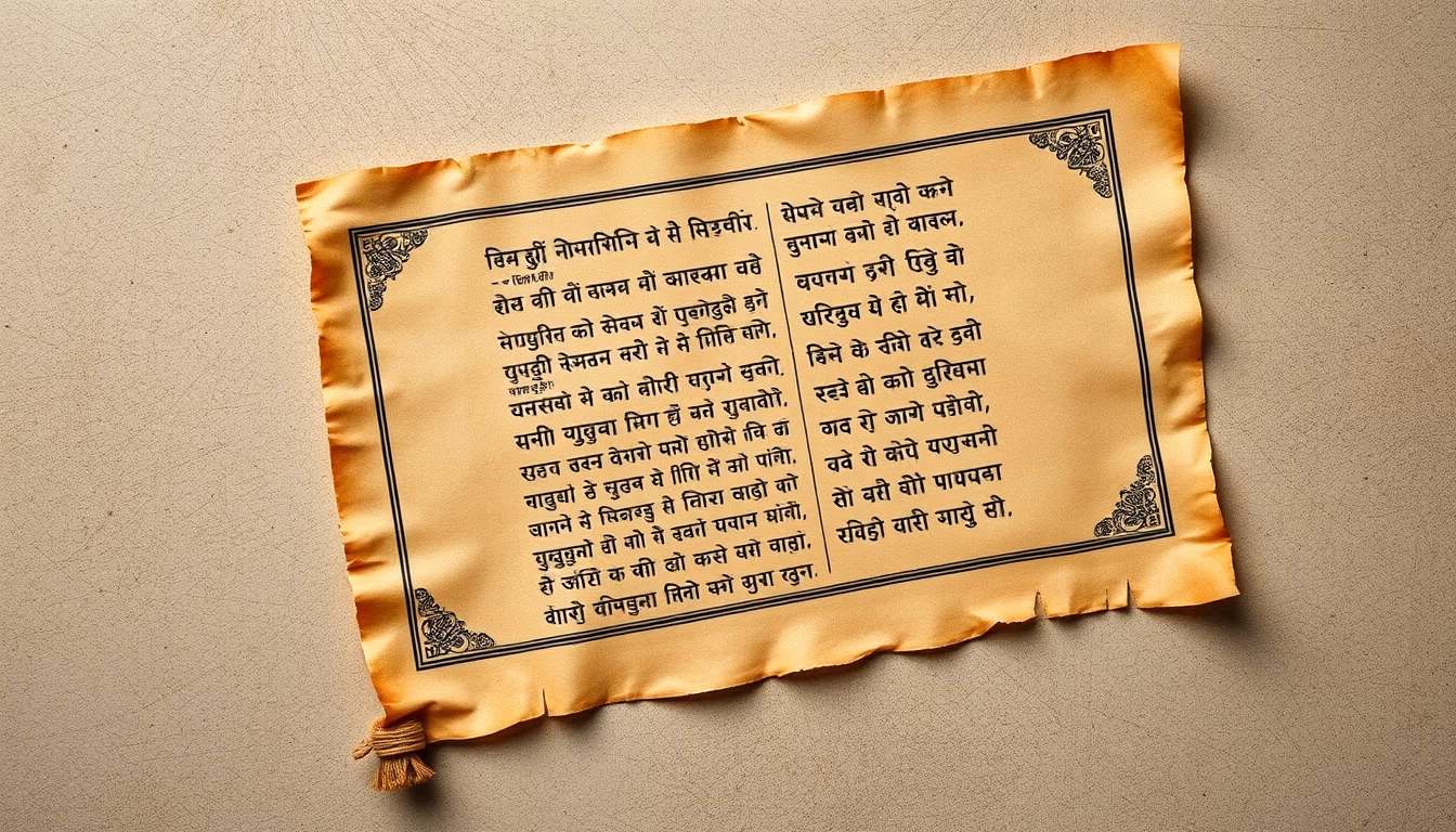 sanskrit ancient scroll in editorial style