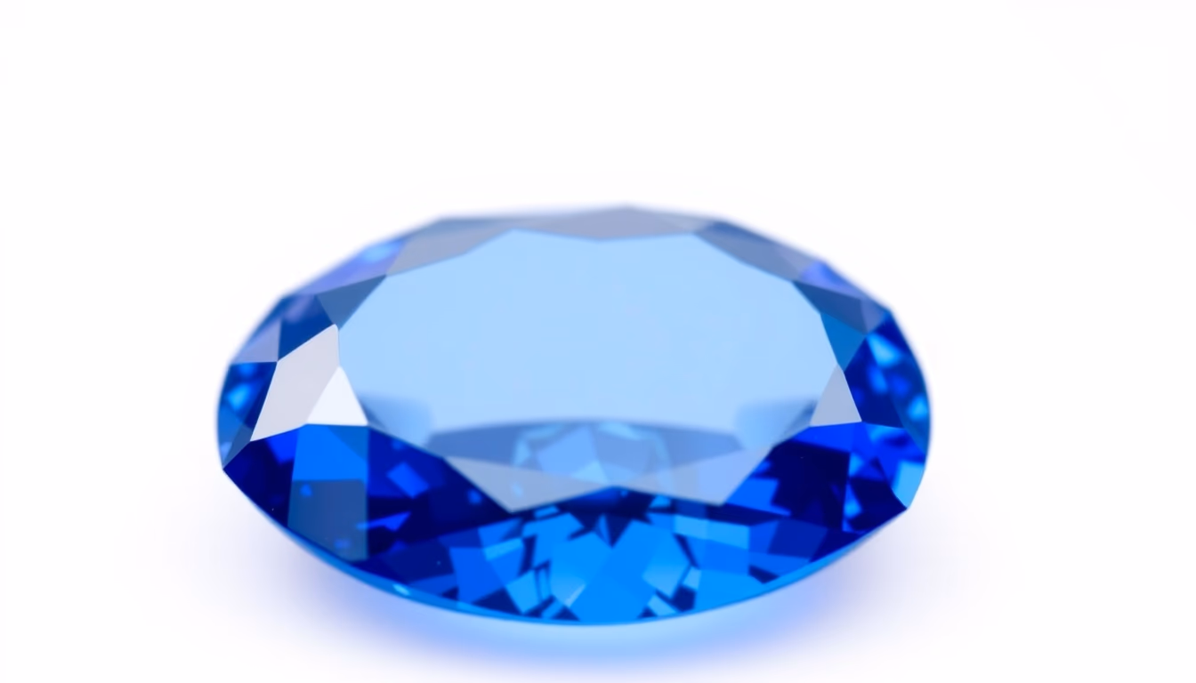 sapphire blue gemstone in editorial style