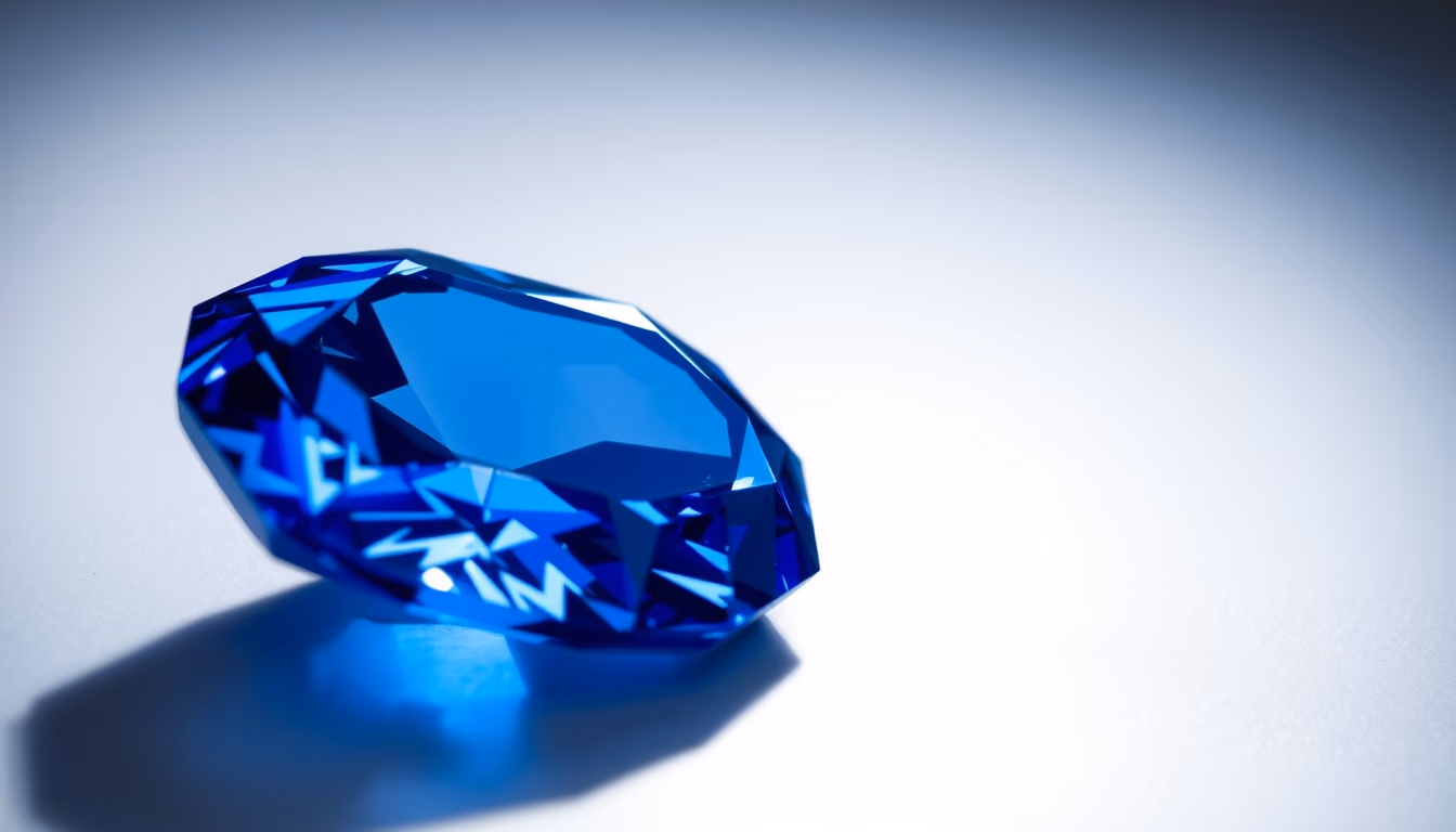 sapphire blue gemstone in editorial style