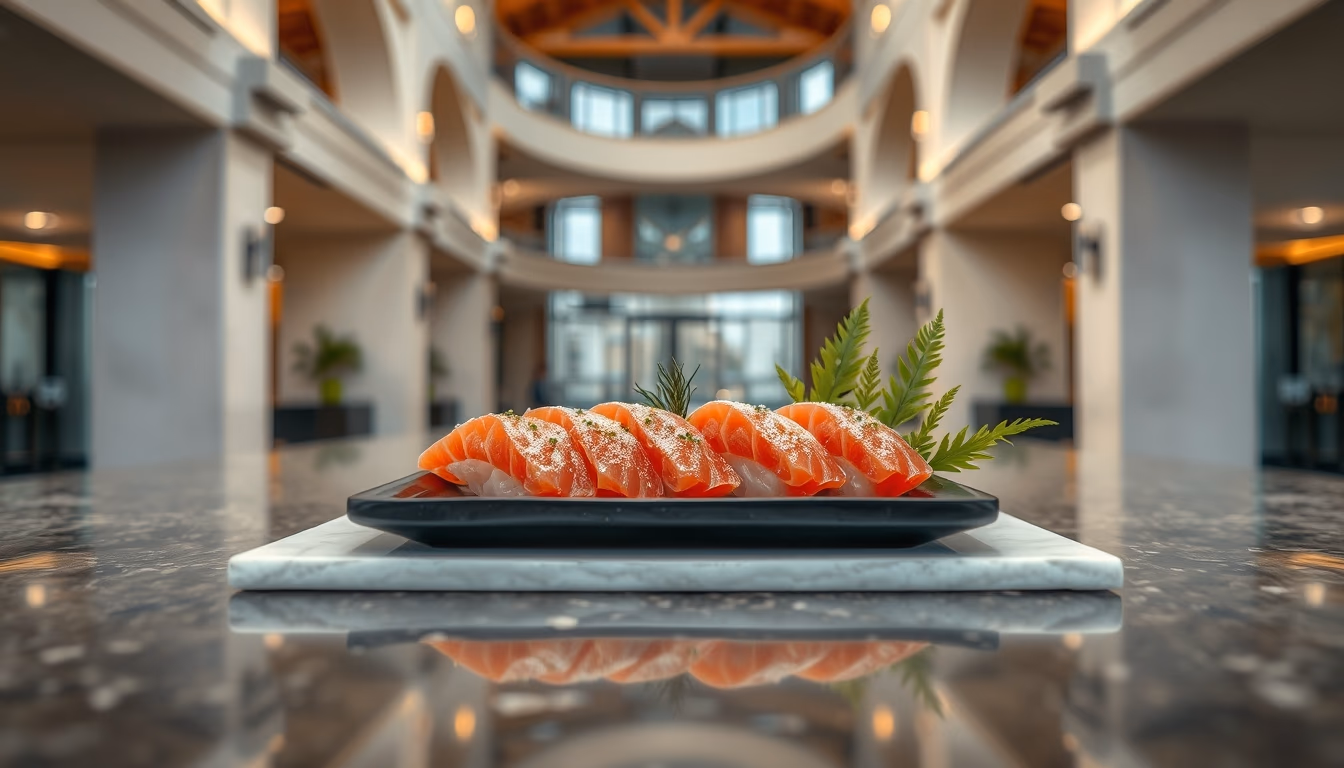 sashimi presentation in editorial style