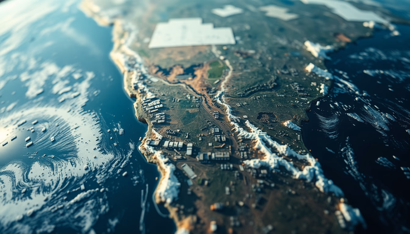 satellite earth view atmosphere in editorial style