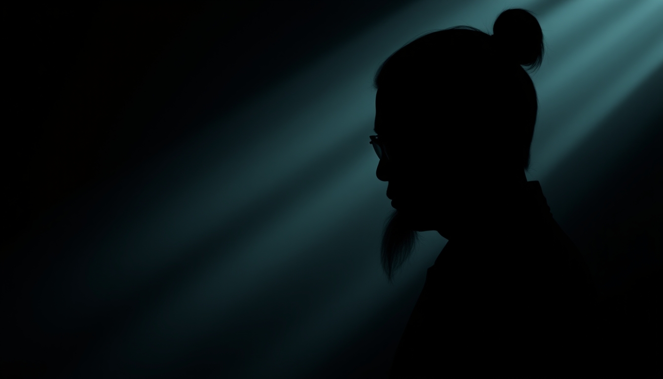 satoshi nakamoto silhouette mystery in editorial style