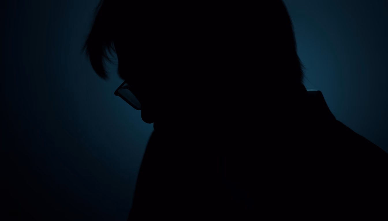 Satoshi nakamoto silhouette mystery em estilo editorial