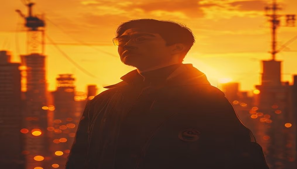 satoshi nakamoto silhouette mystery in editorial style