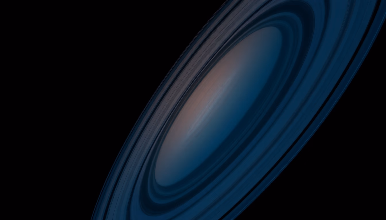 saturn rings detail closeup in editorial style