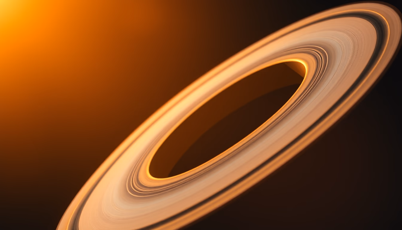saturn rings detail closeup in editorial style
