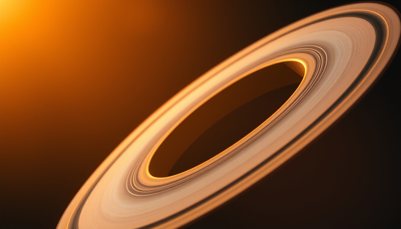 saturn rings detail closeup in editorial style