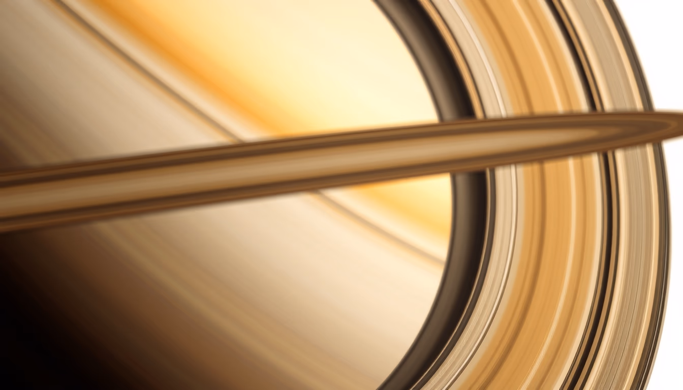 saturn rings detail closeup in editorial style