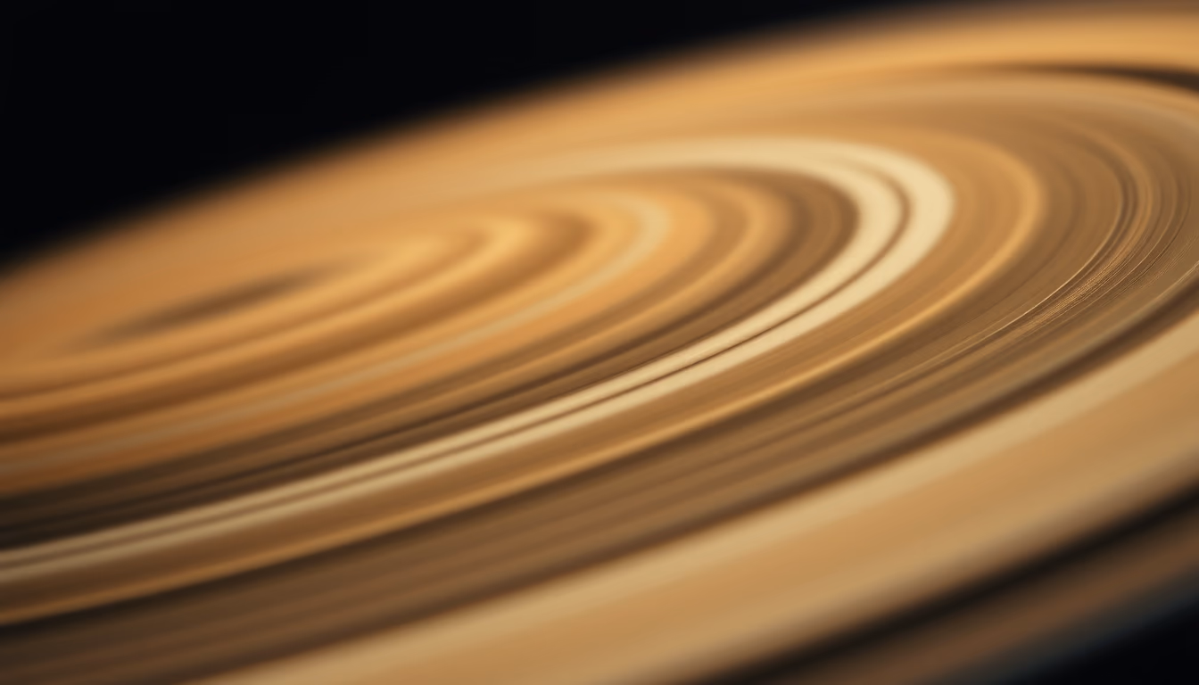 saturn rings detail closeup in editorial style