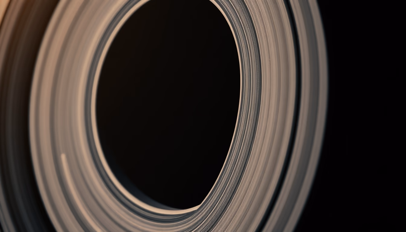 saturn rings detail closeup in editorial style
