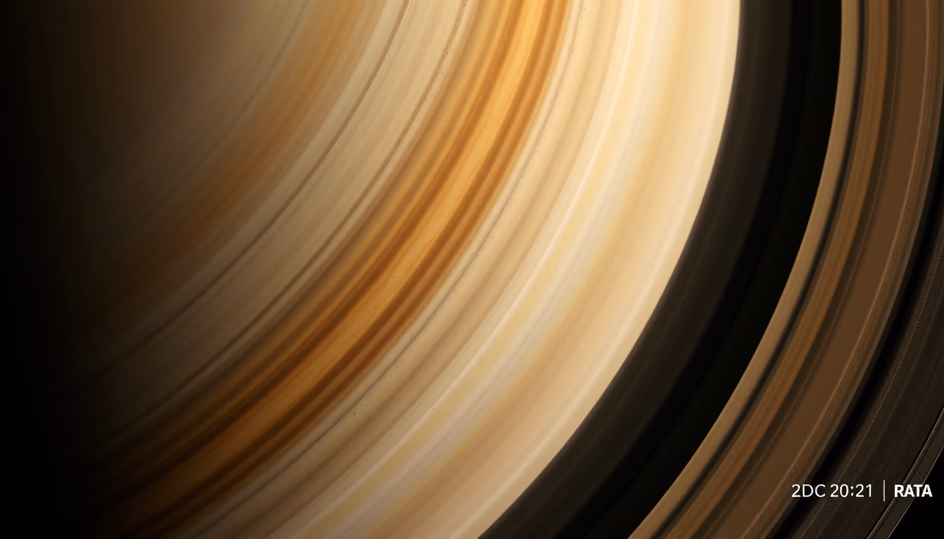 saturn rings detail closeup in editorial style