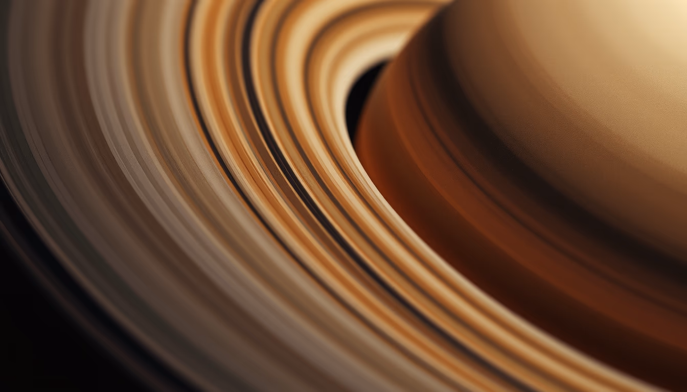 saturn rings detail in editorial style