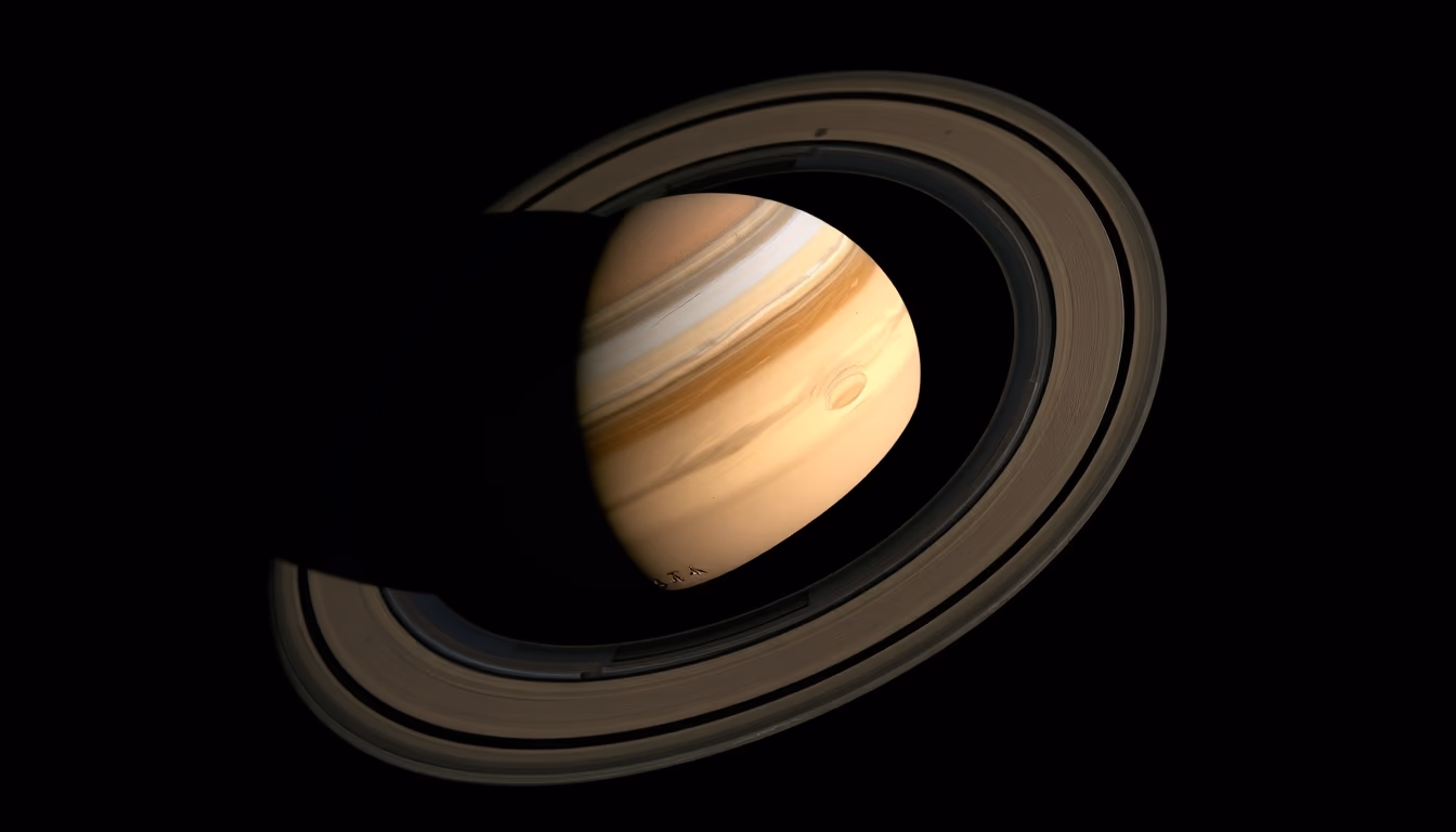 Saturn rings detail em estilo editorial