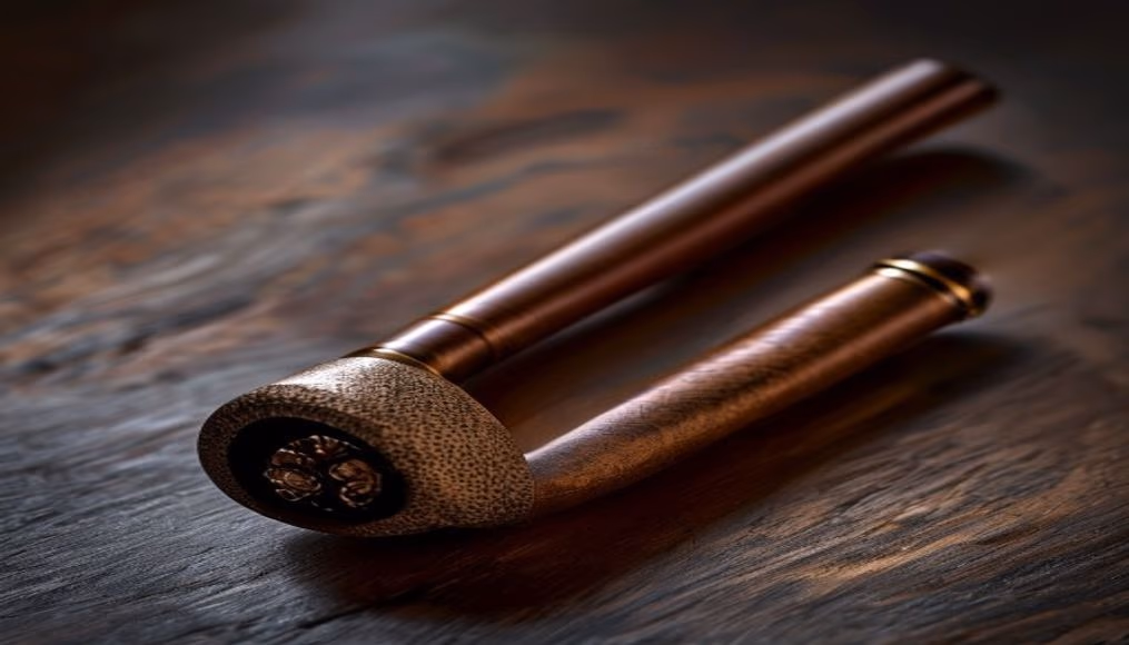 Savinelli punto oro briar pipe em fotografia editorial de luxo