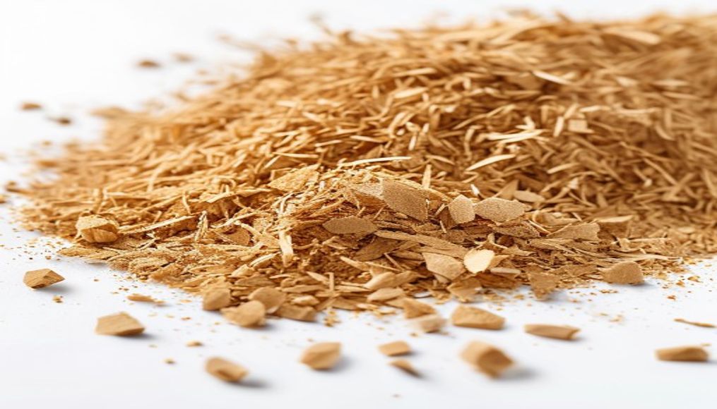sawdust wood shavings in editorial style