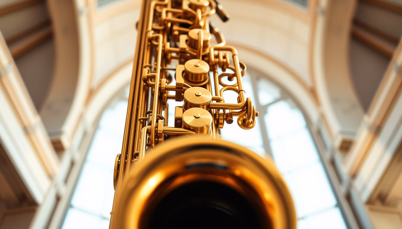 saxophone gold detail closeup in editorial style