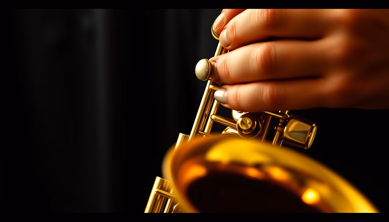 saxophone gold detail closeup in editorial style