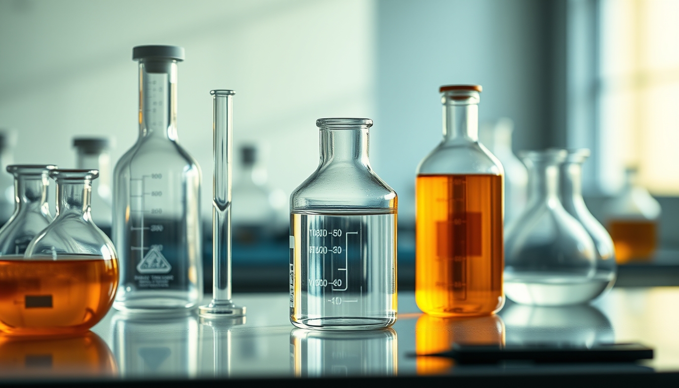 science lab equipment glassware in editorial style