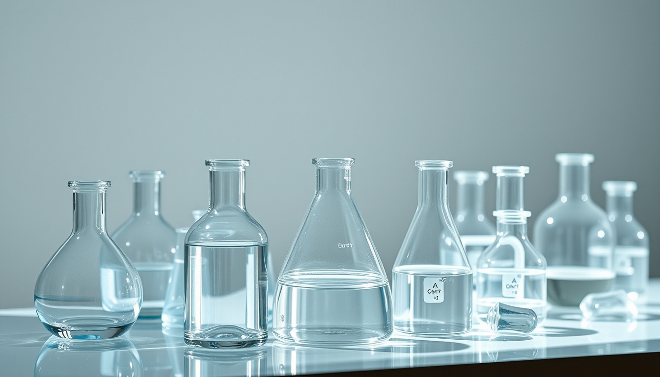 science lab equipment glassware in editorial style