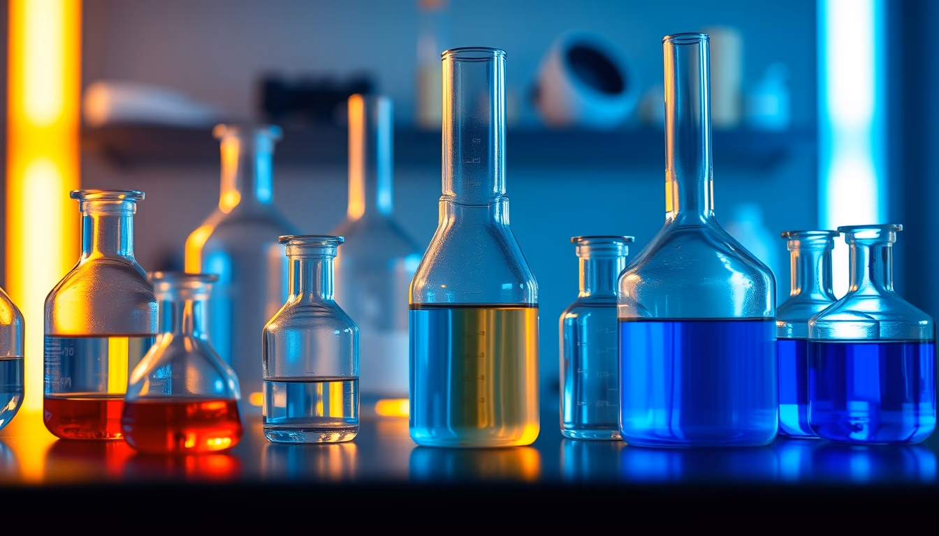 science lab equipment glassware in editorial style