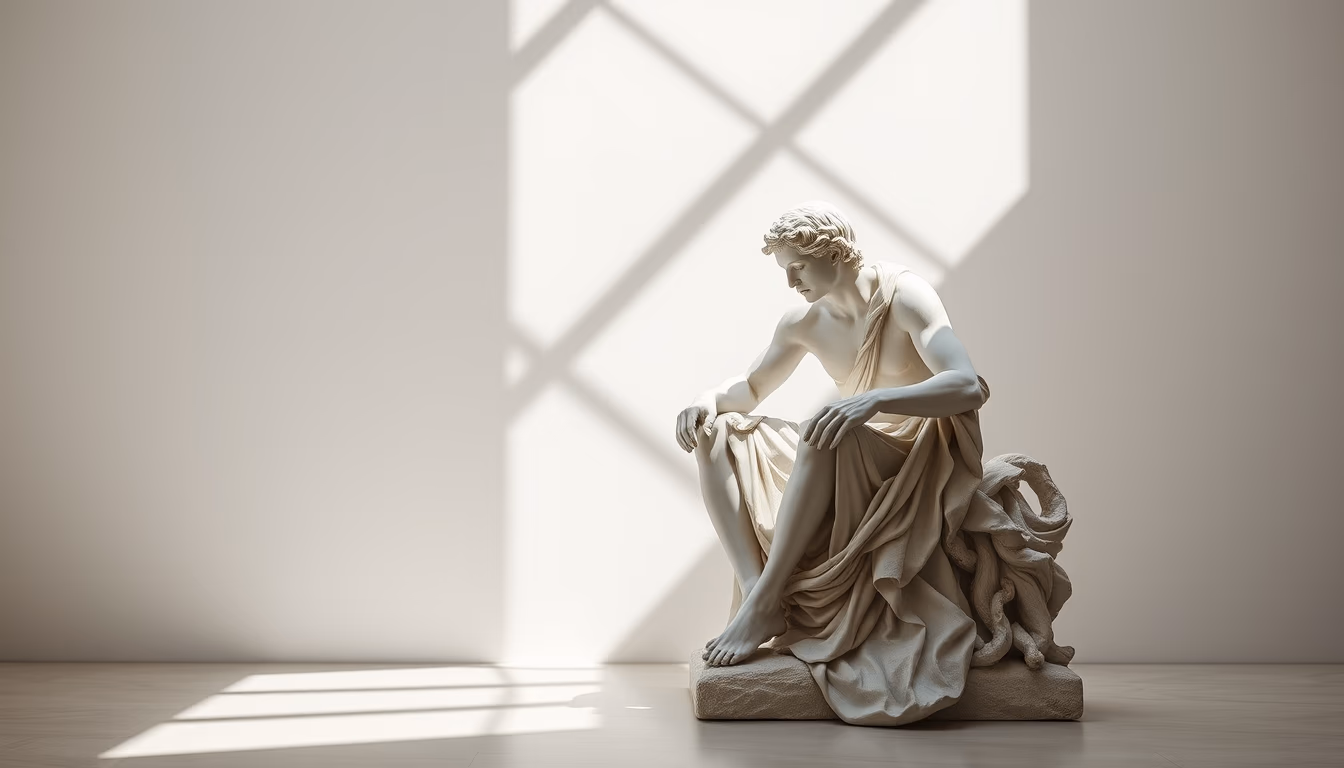 sculpture david michelangelo in editorial style